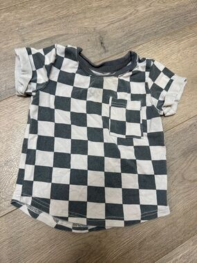 Little Bipsy Black & White Checkerboard Pocket Tee